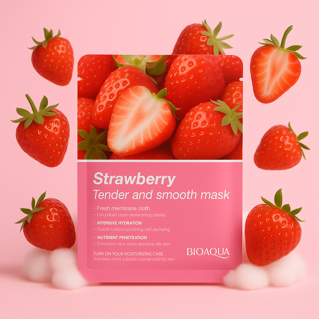 ماسک ورقه ای صورت توت فرنگی BIOAQUA